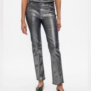 Gap Metallic Silver 90s Straight-Leg Jeans for Women
